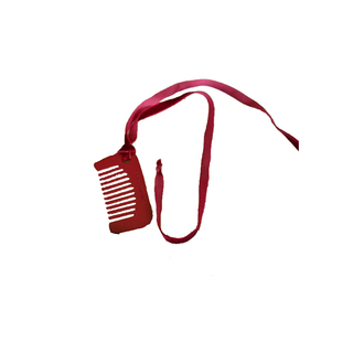 清仓！韩代同款安哥拉红色梳子项链小众设计感嘻哈毛衣链挂脖配饰