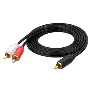 秋叶原单莲花转双莲花线RCA一分二复制型功放音箱音响连接线1分2