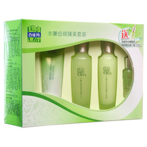 百雀羚水嫩倍现臻美套装礼盒精华水乳液洁面膏眼部精华液补水保湿