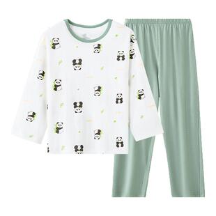 红豆儿童全棉家居服套装男女童新款纯棉网眼睡衣薄棉空调服DS