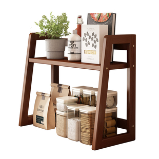 置物架多层收纳架桌面零食水杯整理架吧台咖啡杯架子台面实木书架