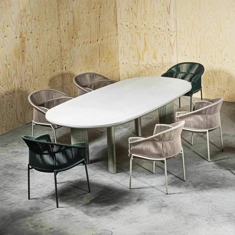 北欧户外藤编沙发单人藤椅茶几酒店躺阳台民宿床组合桌椅庭院花园