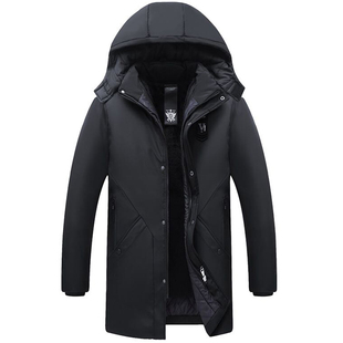 老年人冬季男棉衣服60中长款外套爷爷70岁80加绒加厚老人棉袄毛领