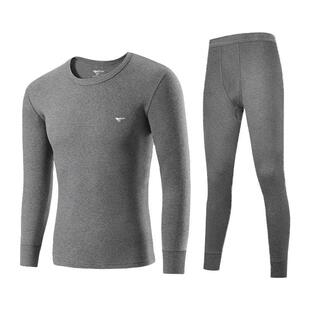 七匹狼男士纯棉秋衣秋裤套装保暖内衣中老年人全棉毛衫打底秋冬季