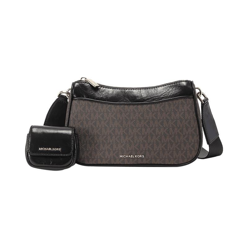 【自营】mk迈克科尔斯 女士中号单肩斜挎包带小包 32F3GJ6C8B棕色