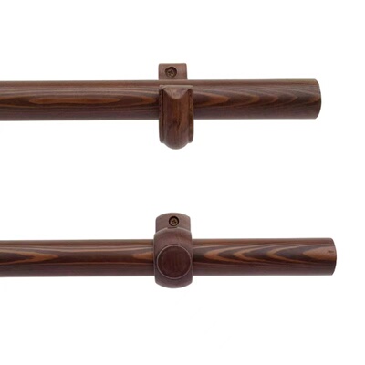 复古风窗帘杆高端胡桃木色罗马杆