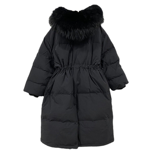 爆款宽松长款90白鸭绒羽绒服外套女款冬季2025新款毛领派克服加厚