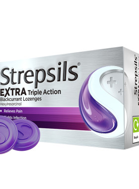 Strepsils使立消进口止痛药咽炎含片喉咙痛润喉糖保护嗓子镇痛