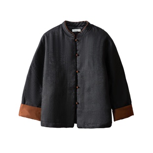 特惠 100%桑蚕丝50姆米香云纱真丝棉服外套女中式国风棉袄棉衣冬