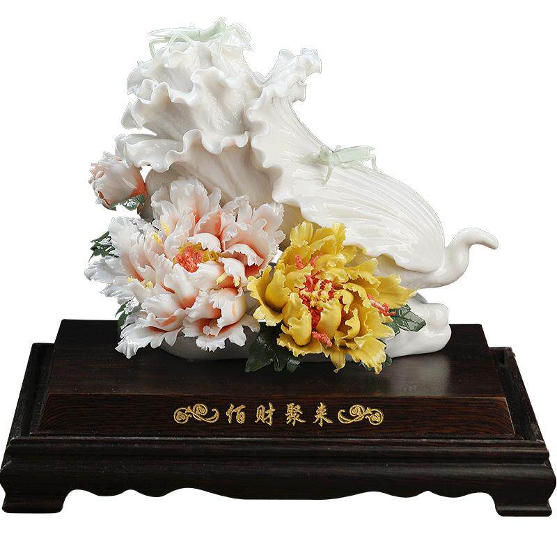 陶瓷百财聚来摆件可定制祝福语