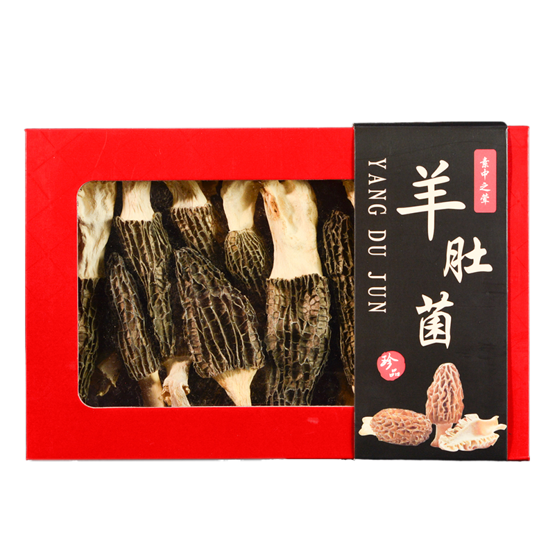 新疆羊肚菌100g一盒蘑菇干货菌菇菇类煲汤食用菌特产干货阿克苏直
