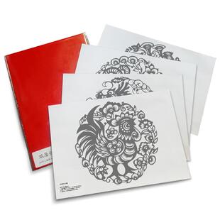 12十二生肖动物红纸刻纸剪纸图样样稿图稿底稿学生DIY手工半成品