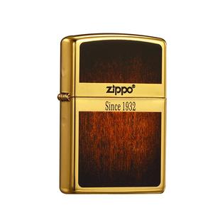 【新年礼物】zippo打火机金色珐琅木纹中标官方正版煤油防风男士