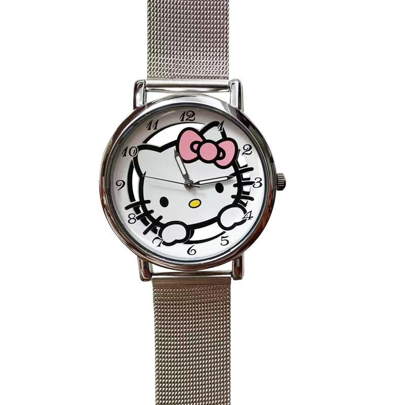 新Hello Kitty卡通表初高中学生表可爱夜光皮带表ins风高颜值中性