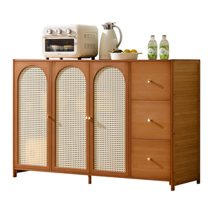 厨房餐边柜复古边柜客厅置物柜落地橱柜咖啡靠墙一体储物柜茶水柜