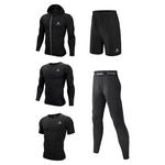 骆驼健身服男运动跑步套装大码高弹紧身篮球训练服速干上衣紧身衣