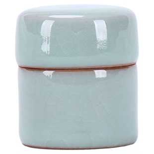 复古迷你药材罐宫廷御用药丸罐直口哥窑开片瓷窑变瓷药罐子可加印