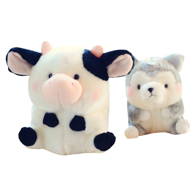 生日礼物生玩偶奶牛猴子白色18cm