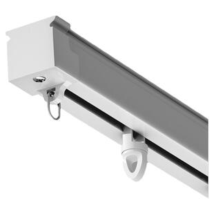 窗帘轨道杆滑轨铝合金导轨双轨直轨静音罗马杆顶装侧装挂钩滑道轨