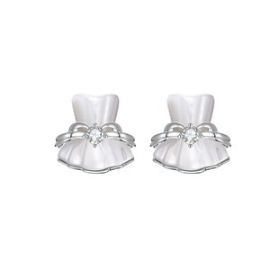 TOGGLER mini系列 迷你贝壳抹胸裙镶钻银镀金设计感耳环耳钉礼物