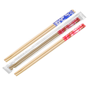 一次性筷子独立包装青花瓷筷加长加粗高档三件套商用批整箱发竹筷