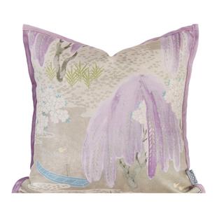 MOOYA碧英曼枝 法式轻奢紫色抱枕套高级绿色靠枕沙发客厅靠垫新款