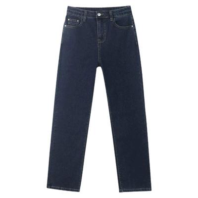 烟管裤高腰九分法棍裤直筒牛仔裤