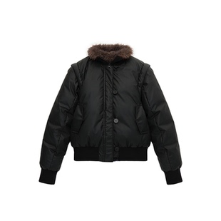 JCAESAR WOMEN 可拆卸袖子两穿环保皮羽绒服 90白鸭绒 定制螺纹