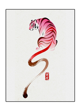 国风生肖丙烯数字油画老年人填色
