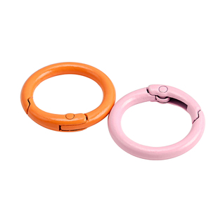 DIY饰品配件钥匙扣开口圈金属烤漆弹簧圈彩色弹簧挂件合金圆环扣