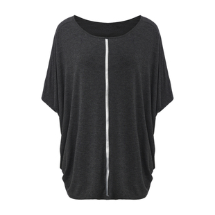 Thingness慵懒舒适可正反两穿弹力棉质斜肩宽松上衣