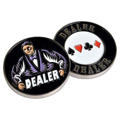 双面大号金属Dealer庄码德州扑克庄码压牌码片指示牌
