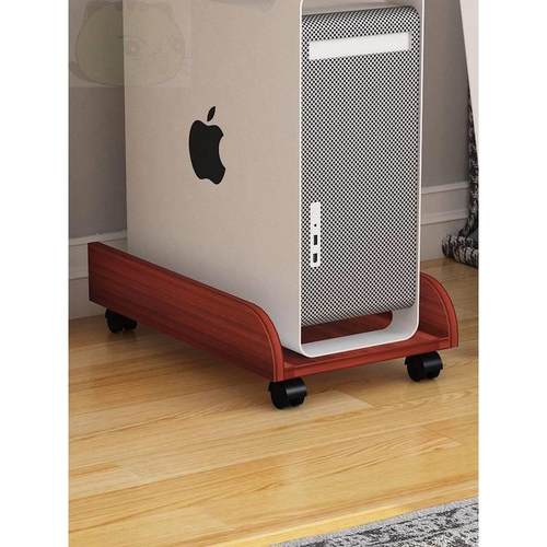 电脑主机托架落地铁艺支架工位一体底座打印机台式滑轮放托盘家用