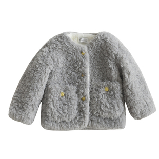 儿童皮草外套女童秋冬季2025新款小女孩洋气小香风羊羔毛宝宝童装