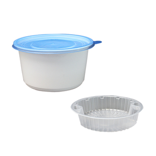 1750 1250 1500ml一次性碗带盖汤粉面圆形塑料打包盒外卖餐盒汤碗