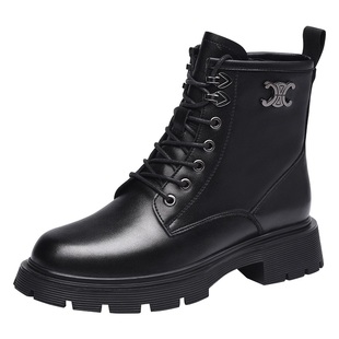 【品牌清仓】金猴女鞋秋冬季厚底保暖马丁靴女短靴英伦风女靴子