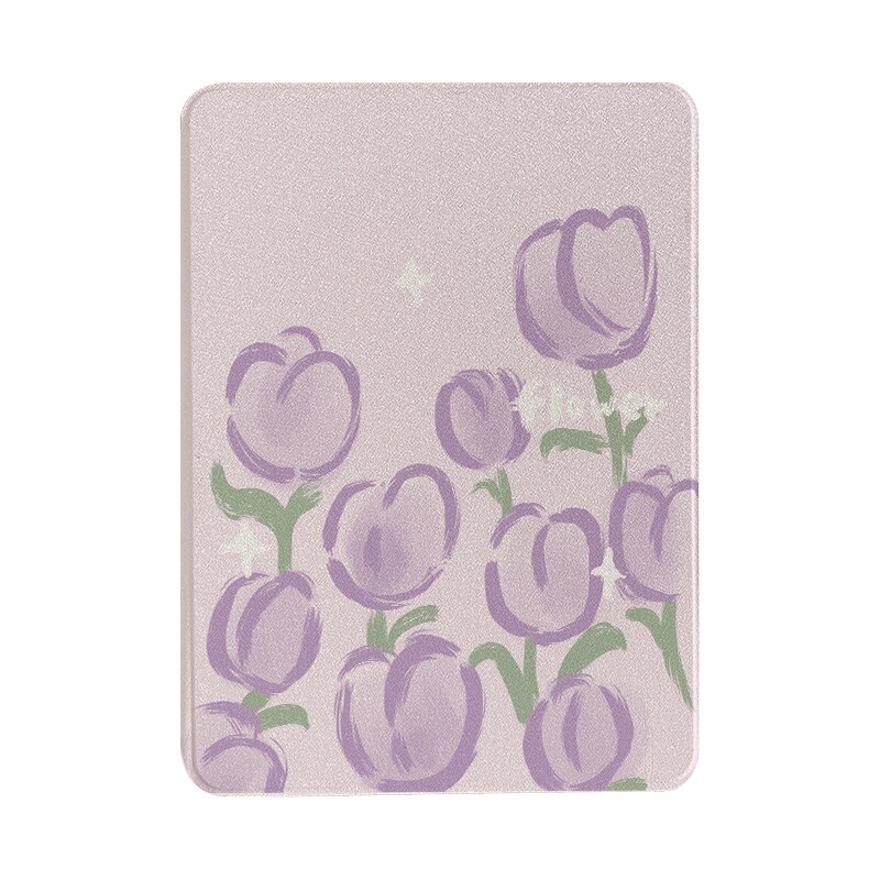 紫色郁金香适用苹果ipad保护套