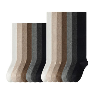 过膝袜子女款春夏新款纯棉棕色小腿袜压力瘦腿大腿袜jk长袜长筒袜