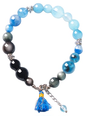 海蓝宝高级百搭手串转运珠