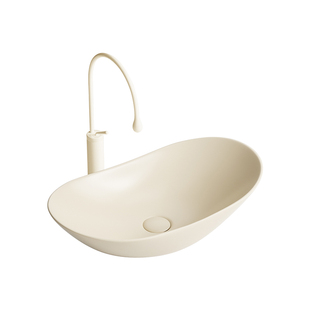 奶油风彩色台上盆元宝形聚宝艺术盆酒店民宿陶瓷一体洗手洗脸单盆