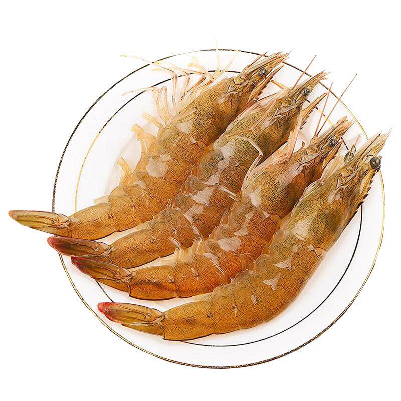中水远洋塞拉利昂进口野生香蕉虾海捕船冻锁鲜大虾净重1kg