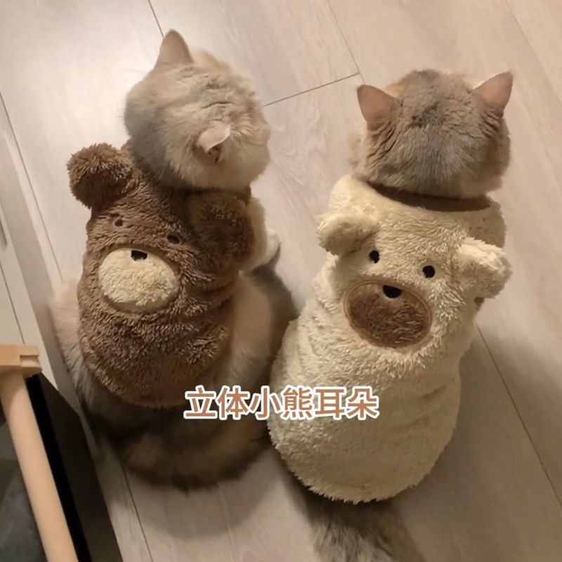 宠物猫咪衣服秋冬加绒马甲布偶德文英短金渐层可爱冬天防掉毛冬装