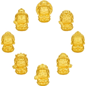 周六福黄金手串女3d硬金定价十二生肖守护萌佛红玛瑙本命年生肖蛇