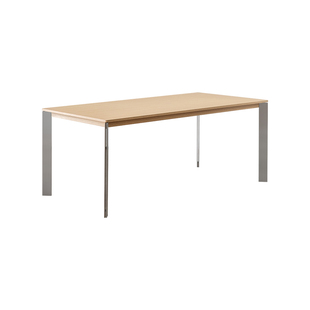 小写inner日式实木餐桌家用餐厅吃饭桌子原木极简大板白橡工作台