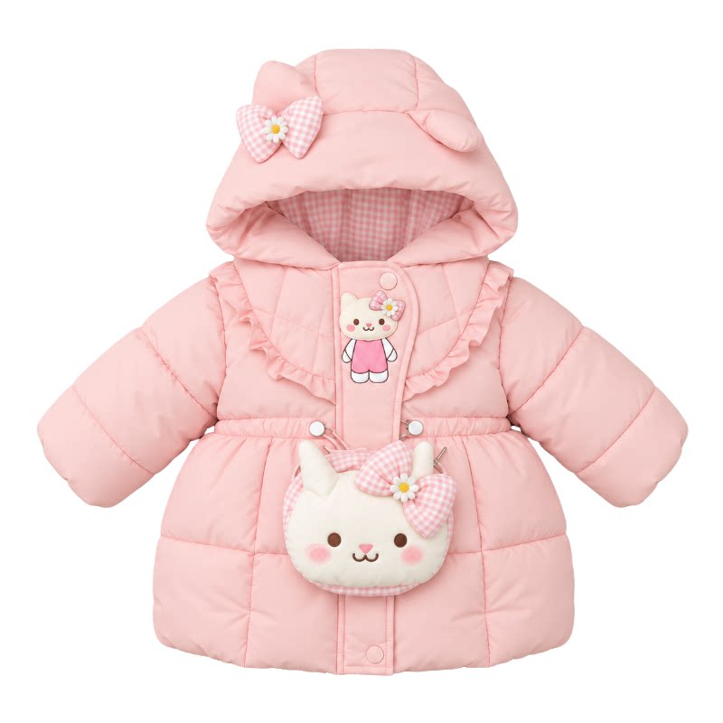 女童装加厚羽绒棉服冬季1-3-6岁2