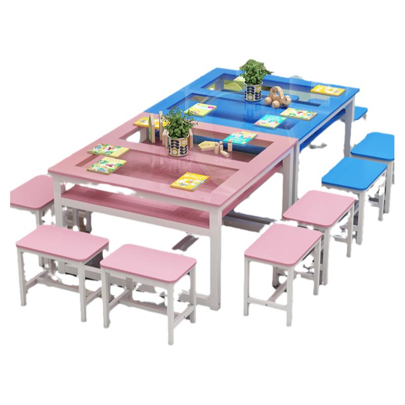 钢化玻璃幼儿园绘画桌