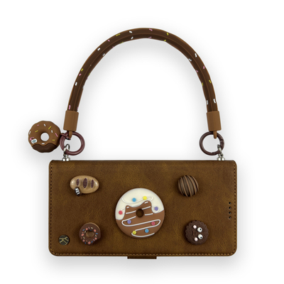 磁吸翻盖甜甜圈手提斜挎绳手机壳