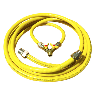 4分燃气波纹管F型三通阀门插口接头免打波燃气管304不锈钢