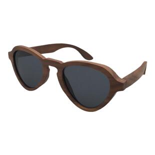 个性桃心形黑胡桃木框太阳眼镜 实木框防紫外线偏光沙滩墨镜