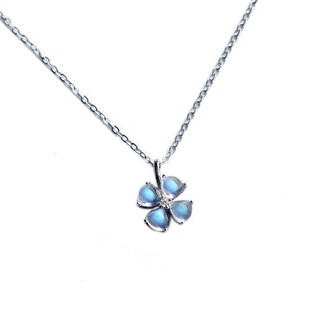 【月莹】斯里兰卡月光石吊坠女士镀S925银百搭轻奢高颜值锁骨链